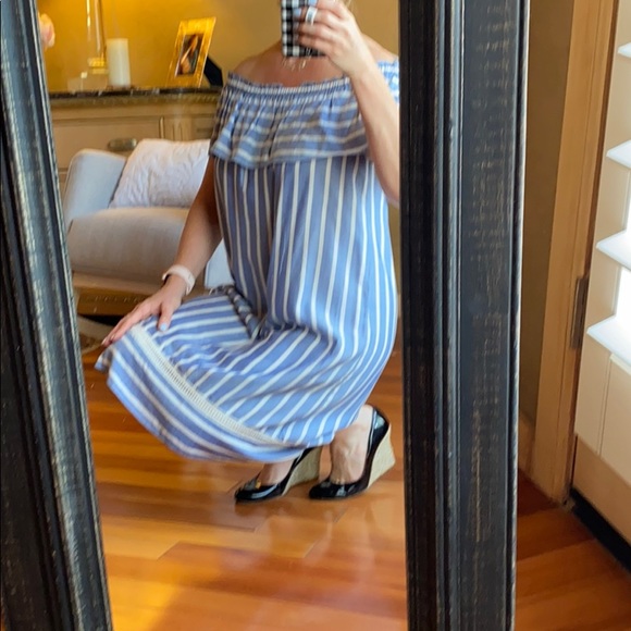 Max Studio - Summer Themed Blue White Dress - Picture 4 of 8